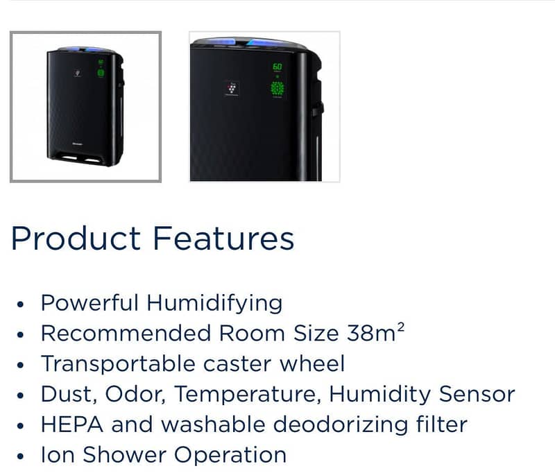 sharp air purifier humidifier 6