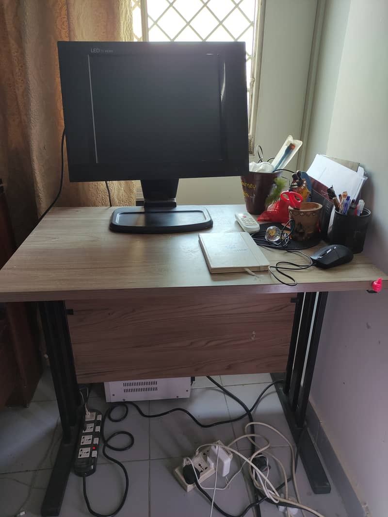 Table, Chair, Backrest & Monitor with Stand 2