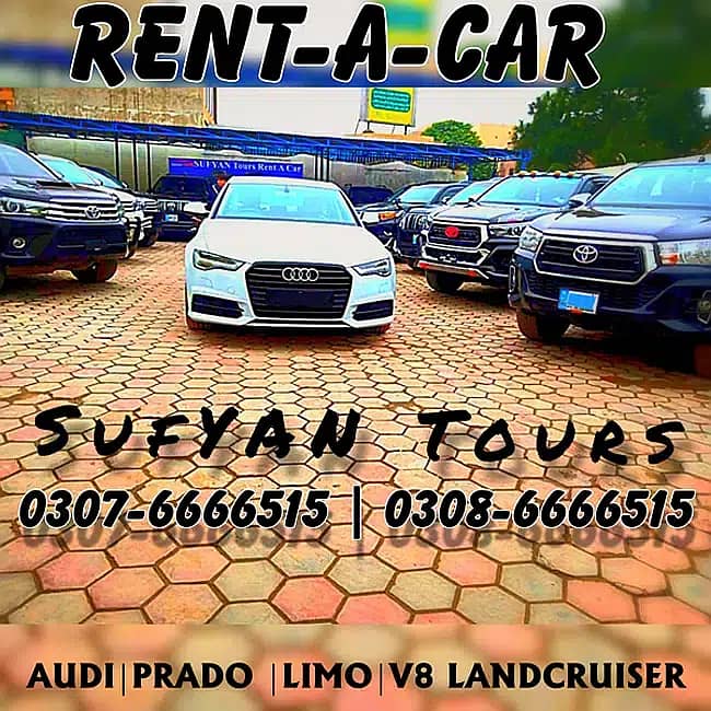 BRIDAL CAR ON RENT FORTUNER | AUDI A6 | PRADO | LIMO ON RENT | CAR V8 12