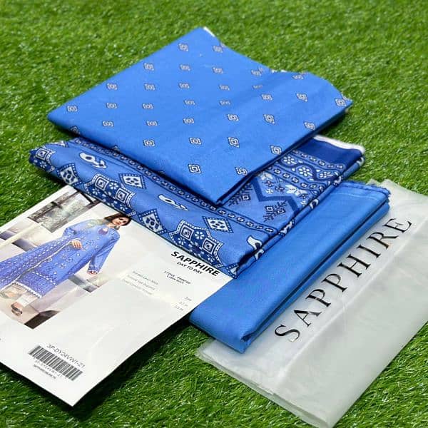 3pc sapphire lawn unstitched suits available 0