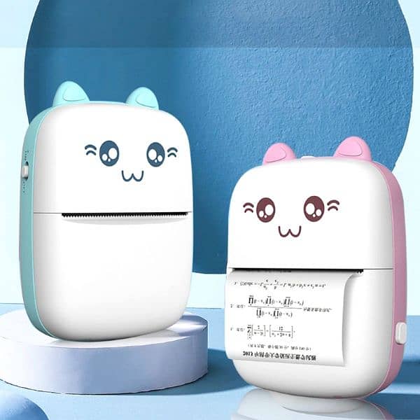 cute cat shape portable printer 0