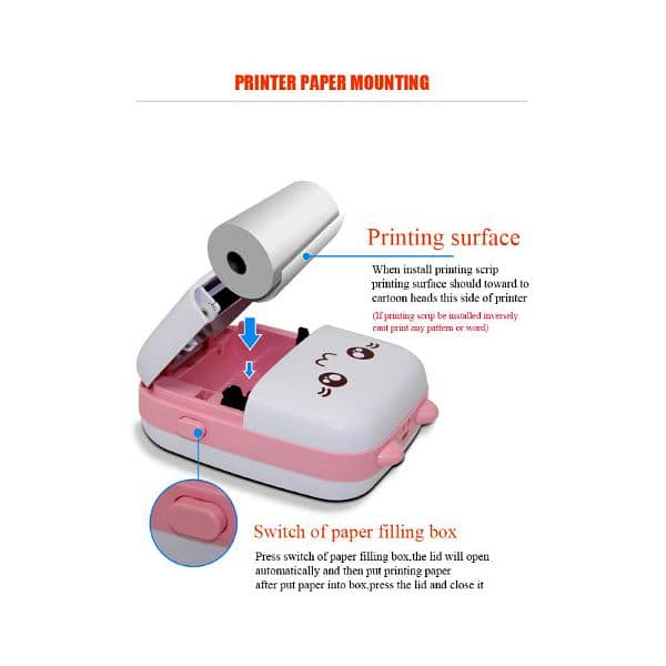 cute cat shape portable printer 2