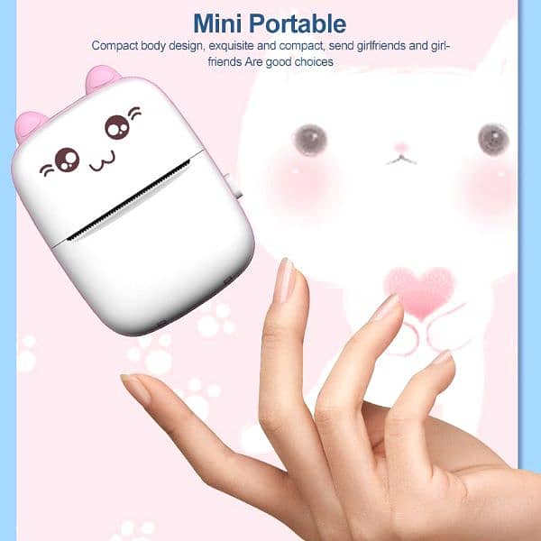 cute cat shape portable printer 4