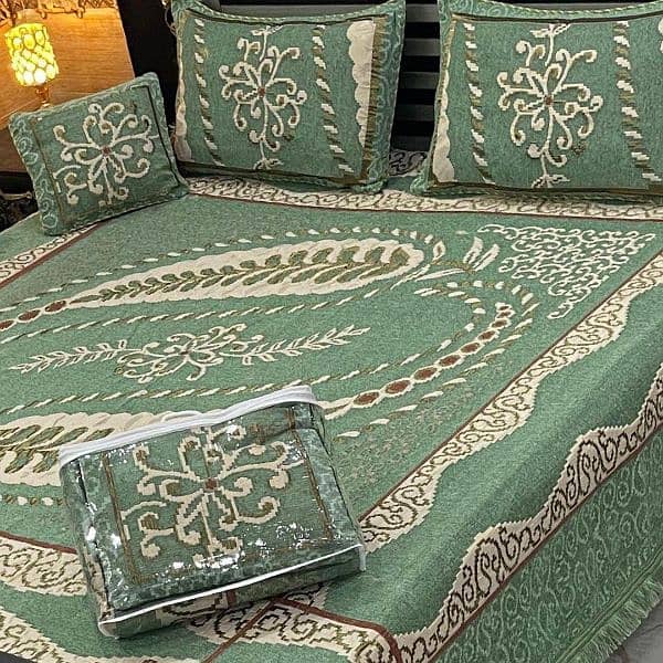 4 pcs velvet jacquard Embroidered Double Bad sheet 0