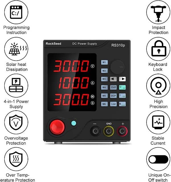 Programmable 30V/10A DC Power Supply Variable, Adjustable Switching 1