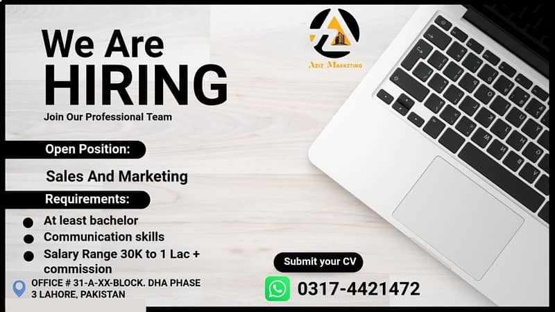 Sales and Marketing Job for Males and Females in LHR 0