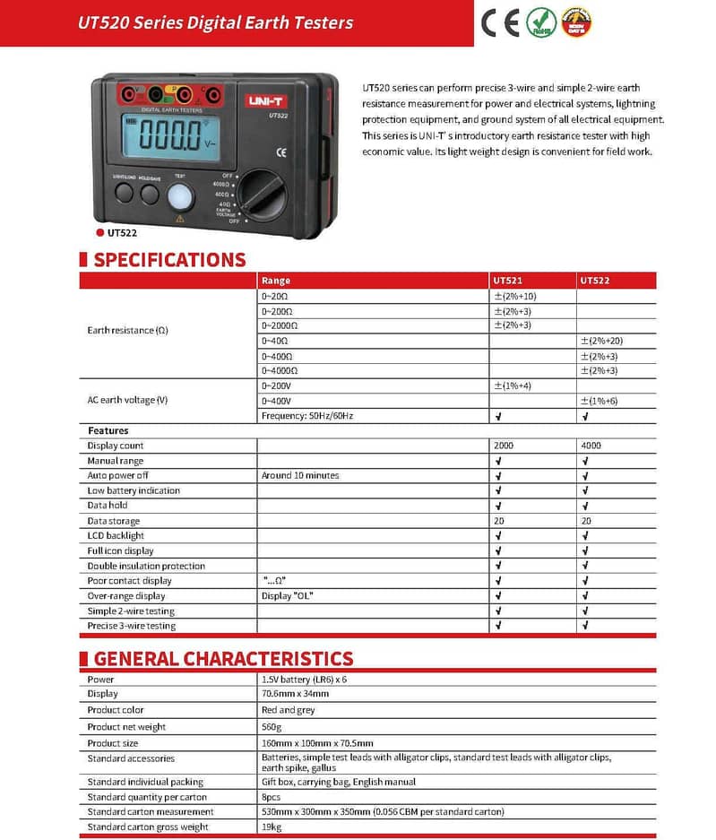 UT521 UNI-T Digital Earth Tester in Pakistan 2