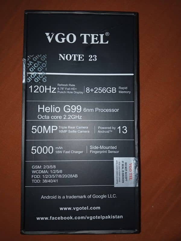 VGO TEL Note 23 8/256GB With Box & Accessories 2