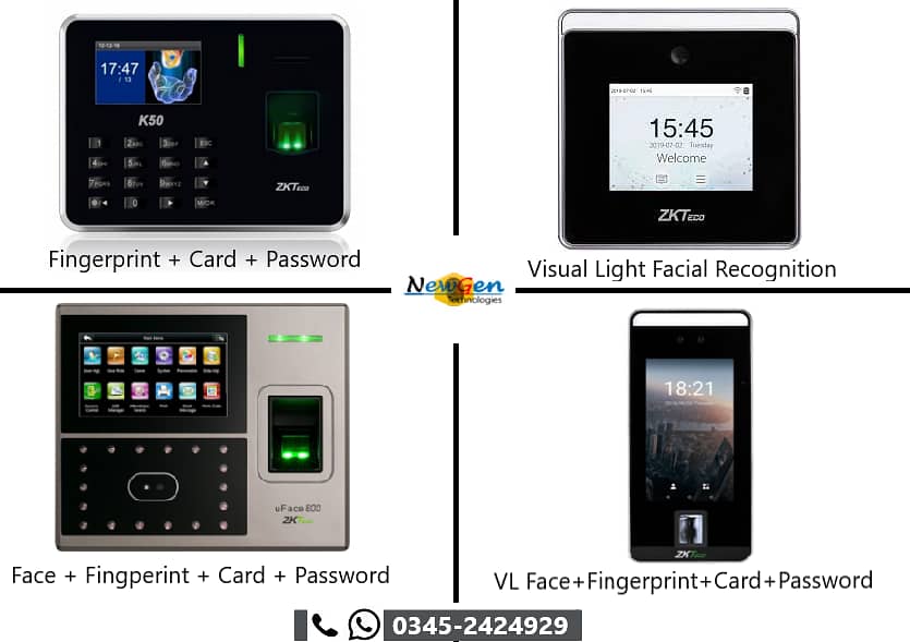 Time Attendance Machine Fingerprint Face Biometric RFID Card ZKTECO ZK 0