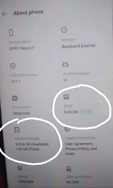 oppo reno 2F 8+5gb ram 128gb rom 8/10 condition wtsp#03/42359/5533 4