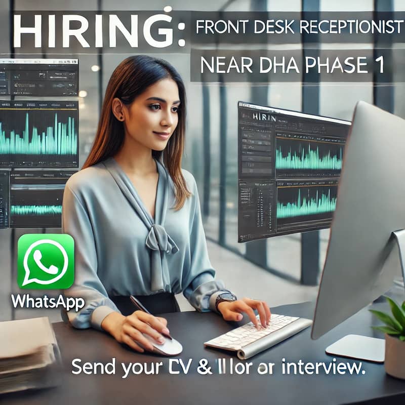  Hiring: Front Desk Receptionist Near DHA Phase 1  0