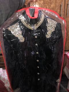 velvet sherwani with kula