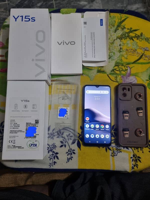 vivo y15s with box dual sim official pta approved 1