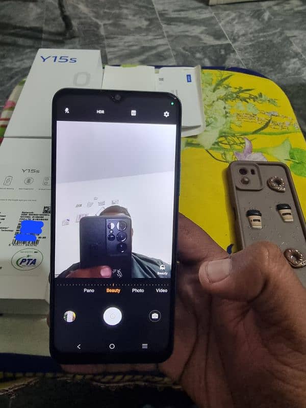 vivo y15s with box dual sim official pta approved 6