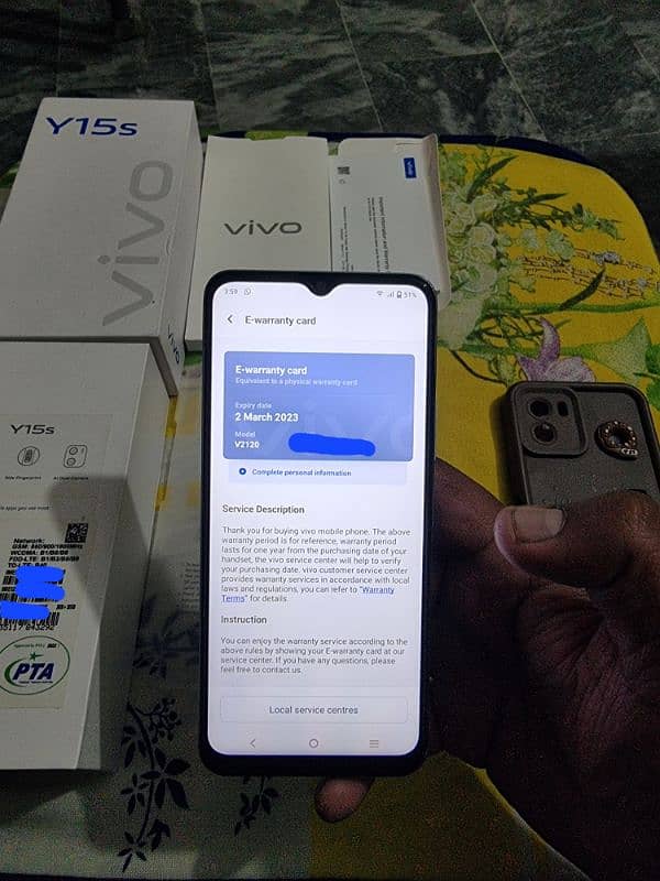 vivo y15s with box dual sim official pta approved 17