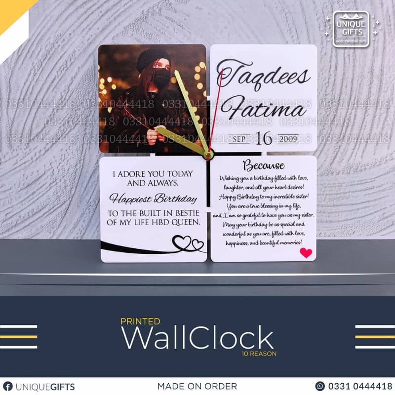 Personalized WallClock Printed, With really 10 reasons of Love 1