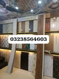 3D Wall paper-Vinyl tiles-2*2 Gypsum ceiling-Pvc marble-Pvc wall panel