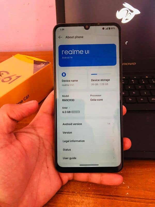 Realme c61 6/128gb with box warranty 0