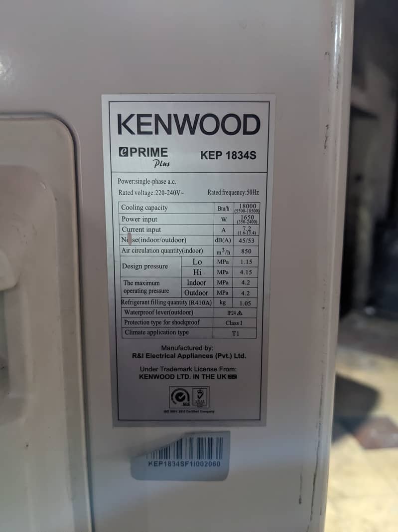 Kenwood 1.5 ton 3