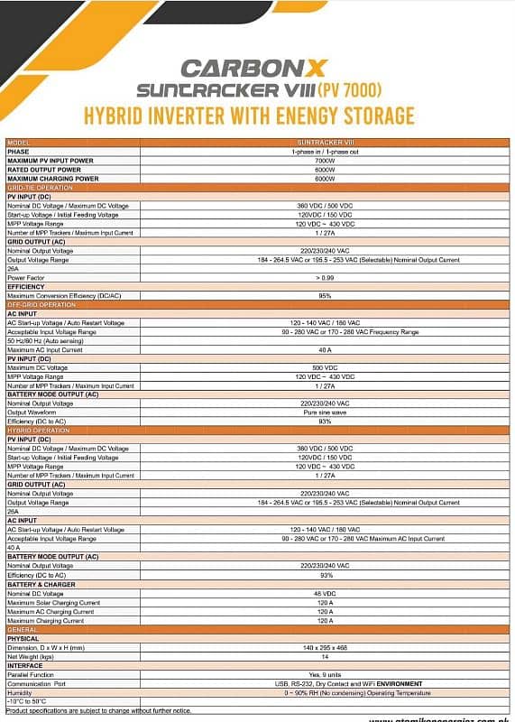 Carbon X hybrid solar inverter 6Kw 1