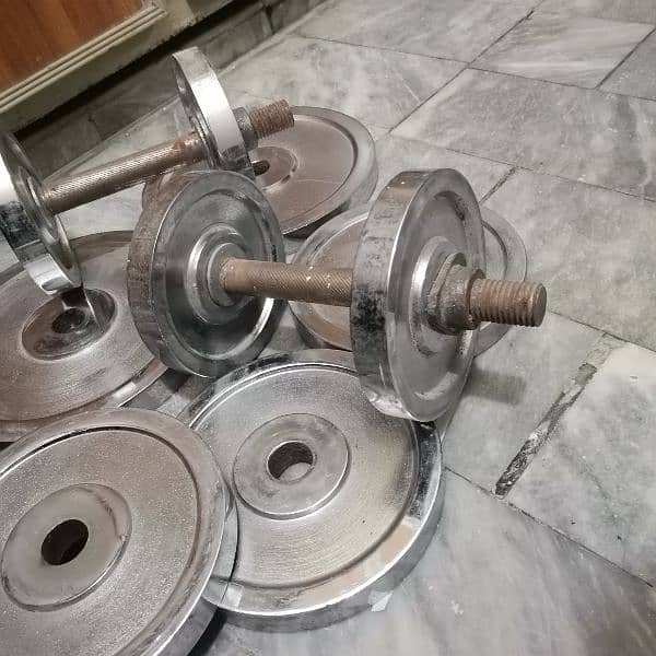 dumbell and plates 0