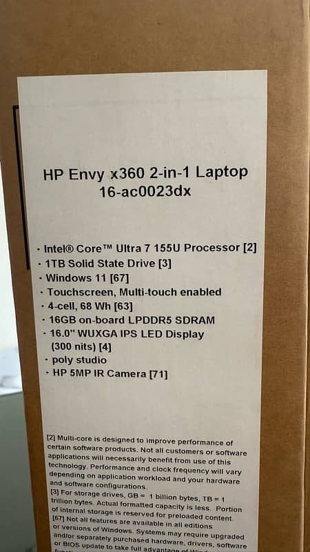 HP ENVY X360 2 in 1 Laptop 16-Ac0023dx 14th Generation Ultra 7 1