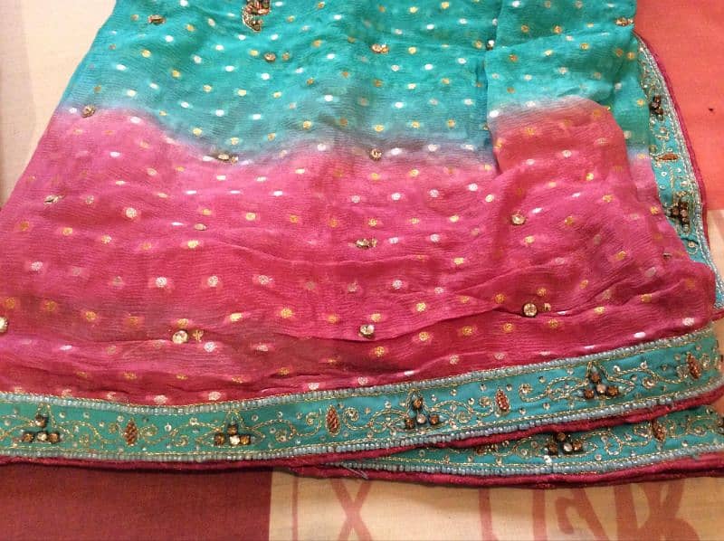 ferozi and pink lengha and long maxi 5