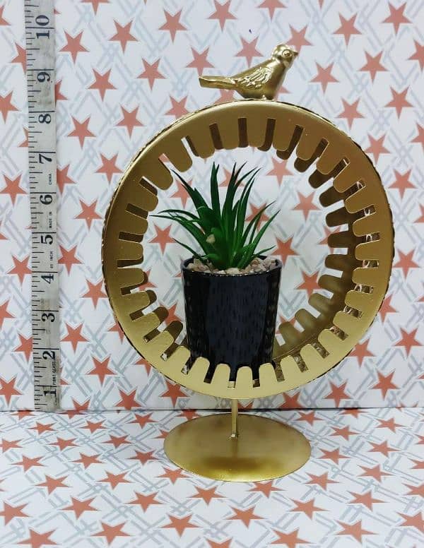 Fancy golden metal flower pot 15