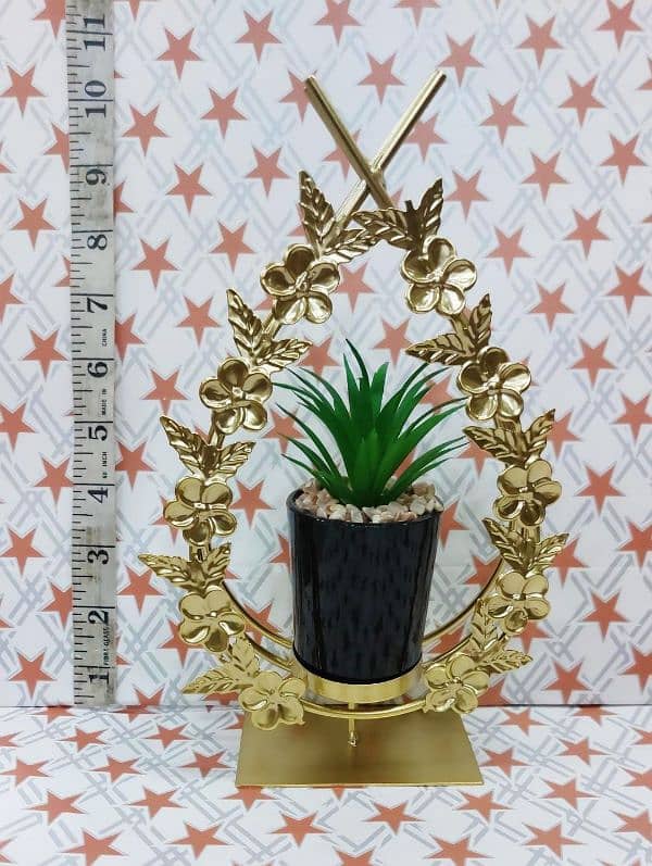 Fancy golden metal flower pot 18