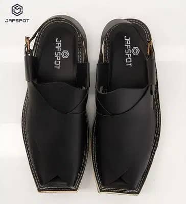 Jaf Spot- Signature Peshawari Chappa-JF31, Black 1