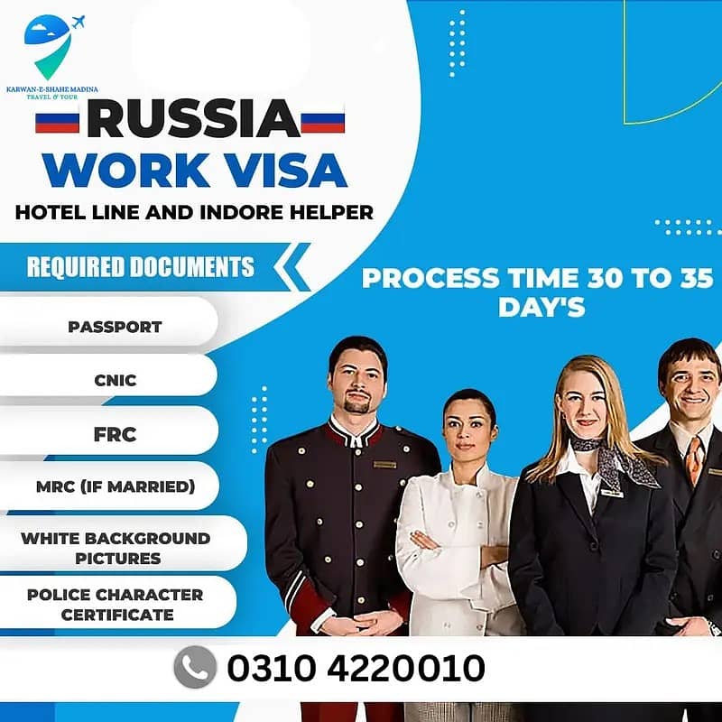 Work Permit Visa Availabe | Staff Hiring | Staff Hiring in Russia 0