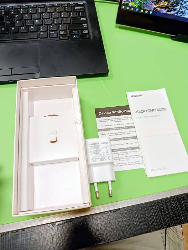 Samsung A32 with original box packaging charger and screen protector 15