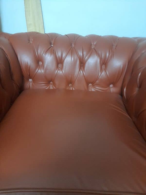 rust colour leather cover sofa 0