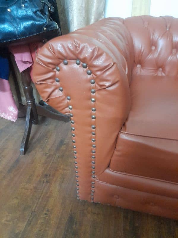 rust colour leather cover sofa 2