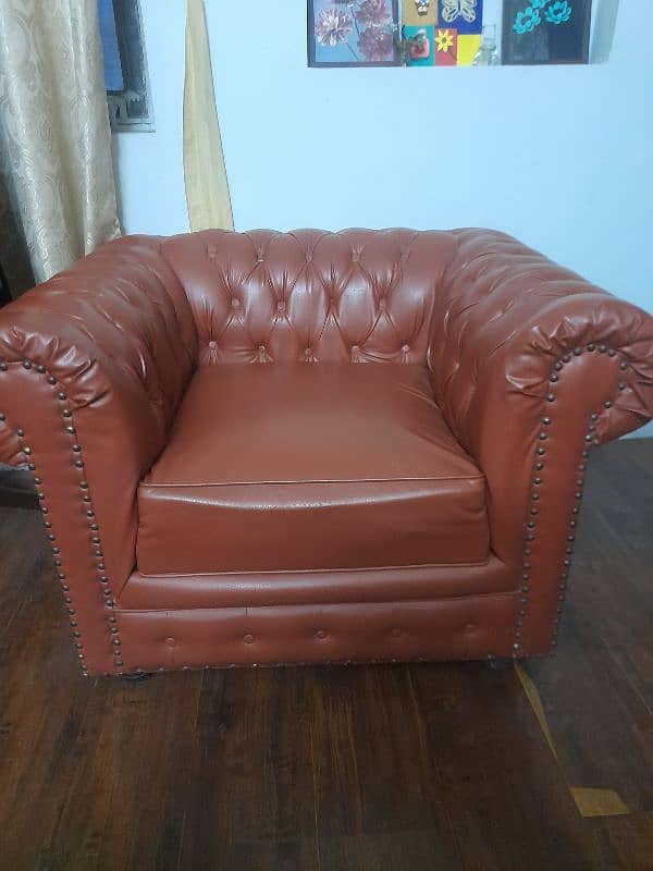 rust colour leather cover sofa 3