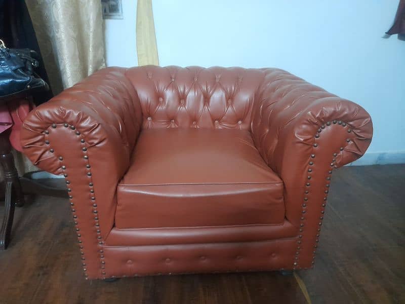 rust colour leather cover sofa 4