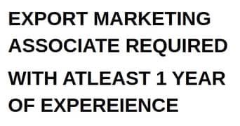 Export Marketing JOB