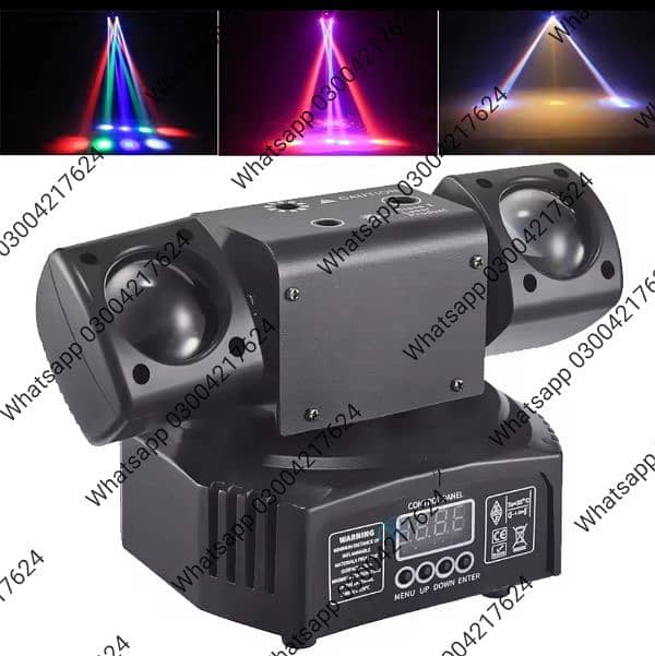 DJ Lighting 36W LED Beam Moving Head wall Light Gold Strobe Green 9