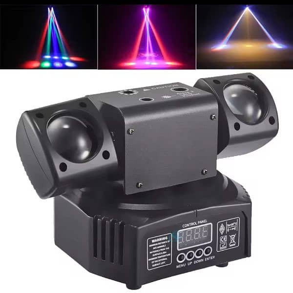 DJ Lighting 36W LED Beam Moving Head wall Light Gold Strobe Green 11