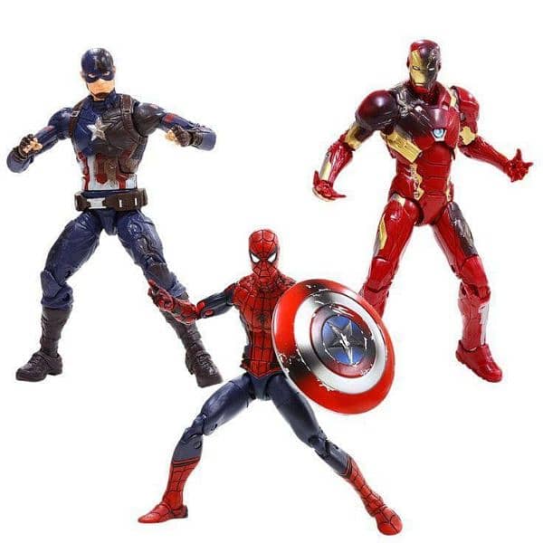 3 Pcs Avengers Action Figures - Fun Plastic Toys for Boys & Girls 1