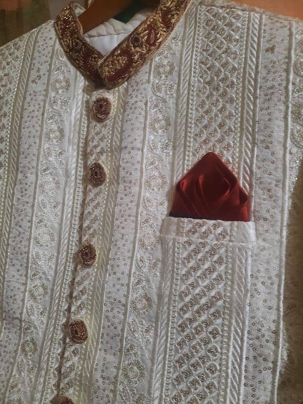 sherwani kulla and side shawl 6