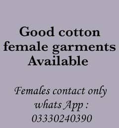 Cotton garments