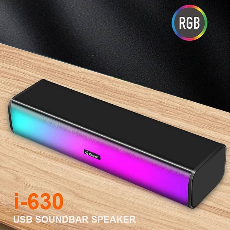 Kisonli I-630 Speaker Multimedia Usb Plug Rgb Colorful Light 2