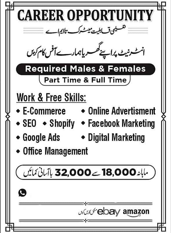 we are hiring staff both male & female 0