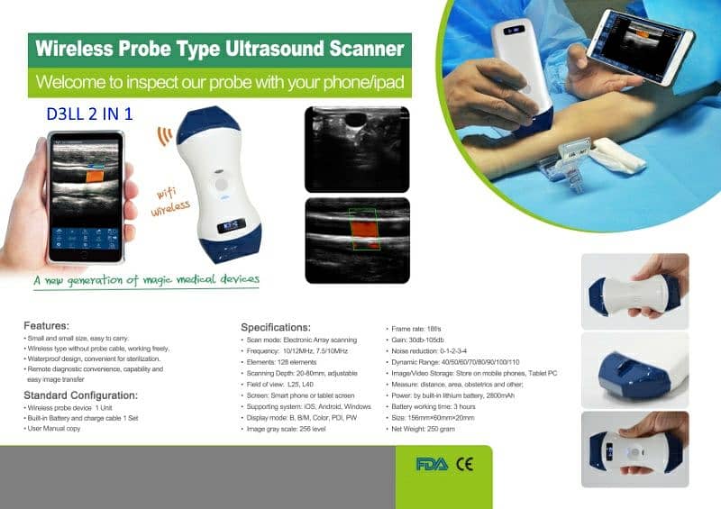 new wireless and USB Ultrasound probes can attach Mobile Tablet 0