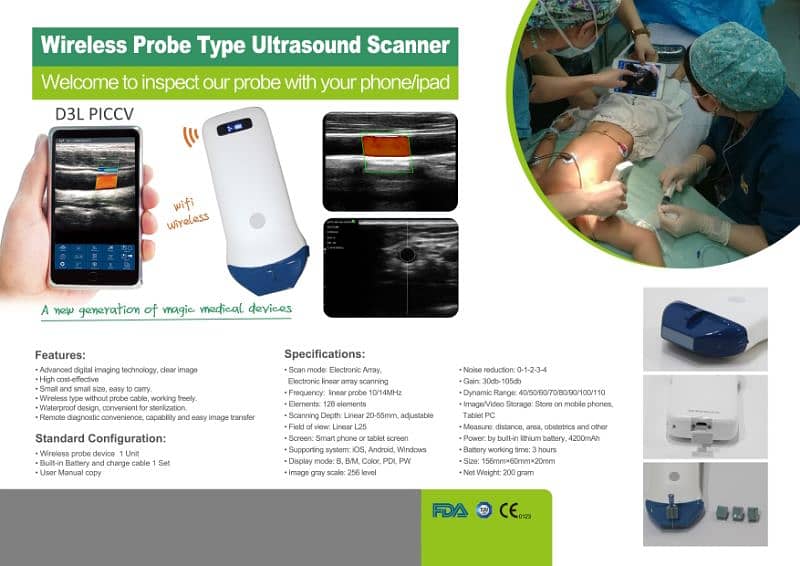 new wireless and USB Ultrasound probes can attach Mobile Tablet 1