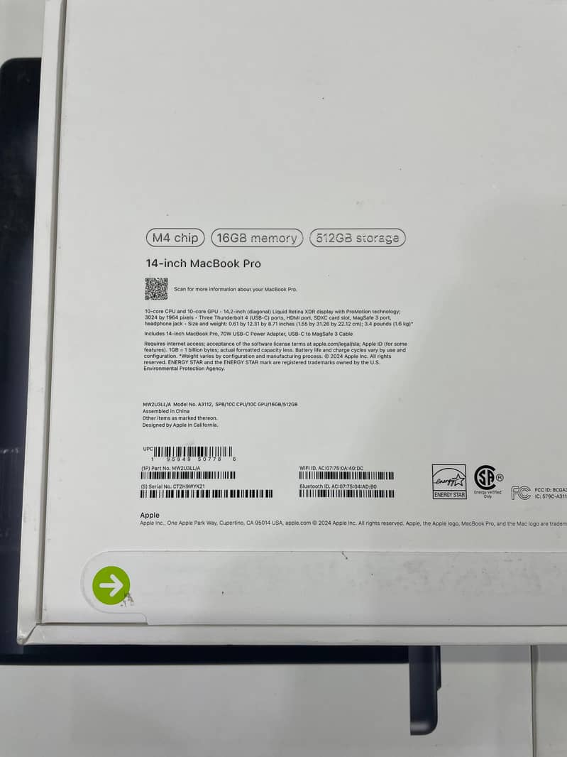 Apple MacBook Pro M4 14" 16/512GB New 2