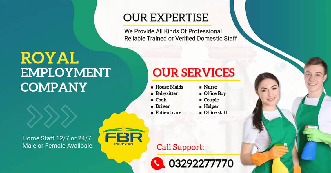 House maids , Maids , Baby Sitter , Chef , Cook , Patient Care ,Driver 0