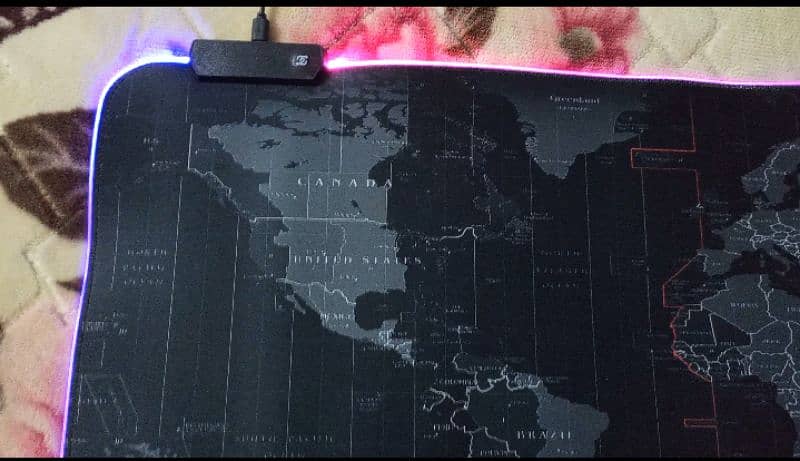 World map RGB Gaming mouse pad 0