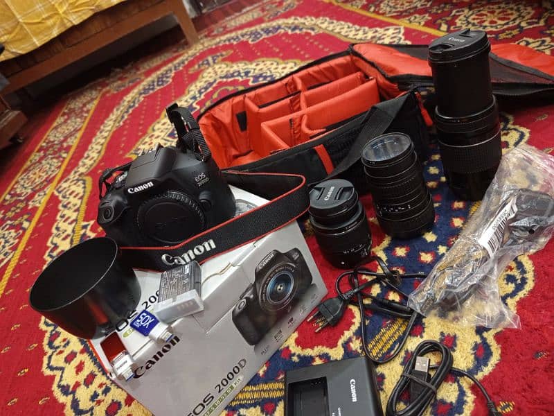 canon 2000d 3 lens k sth  for sale 0